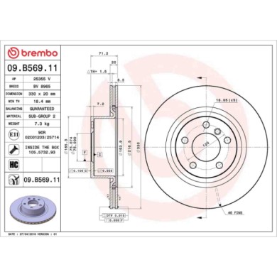 09B56911_2.JPG Coppia Dischi Freno 09.B569.11 BREMBO per BMW TOYOTA