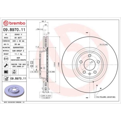 09B97011_2.JPG Coppia Dischi Freno 09.B970.11 BREMBO per AUDI PORSCHE