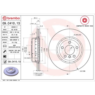 09C41013_2.JPG Coppia Dischi Freno 09.C410.13 BREMBO per BMW