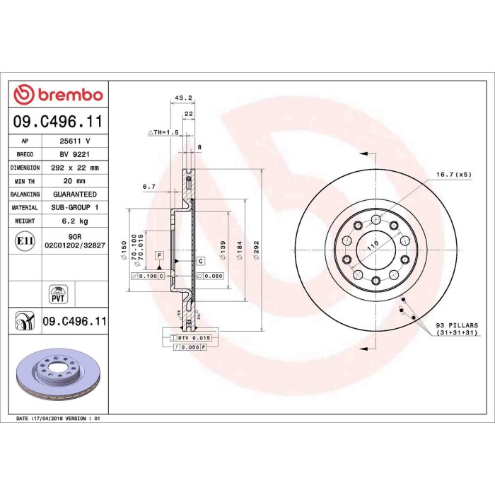 09C49611_2.JPG Coppia Dischi Freno 09.C496.11 BREMBO per ALFA ROMEO