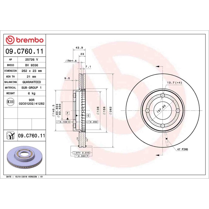 09C76011_2.JPG Coppia Dischi Freno 09.C760.11 BREMBO per FORD