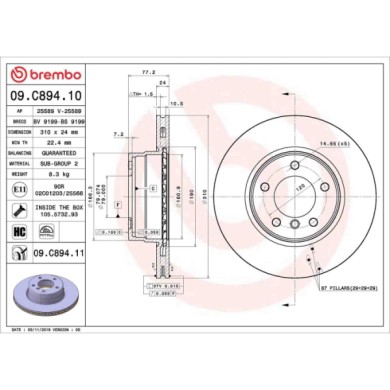09C89411_2.JPG Coppia Dischi Freno 09.C894.11 BREMBO per BMW
