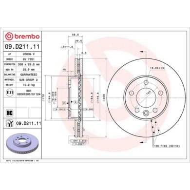 09D21111_2.JPG Coppia Dischi Freno 09.D211.11 BREMBO per VW