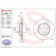 09D39111_2.JPG Coppia Dischi Freno 09.D391.11 BREMBO per OPEL