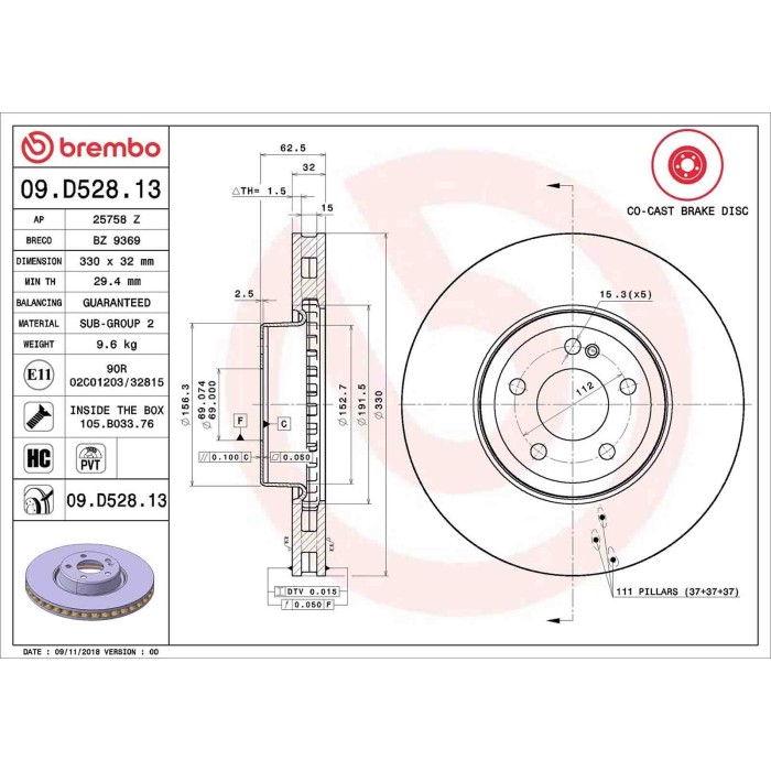 09D52813_2.JPG Coppia Dischi Freno 09.D528.13 BREMBO per MERCEDES-BENZ