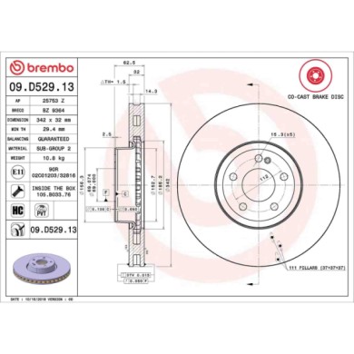 09D52913_2.JPG Coppia Dischi Freno 09.D529.13 BREMBO per MERCEDES-BENZ