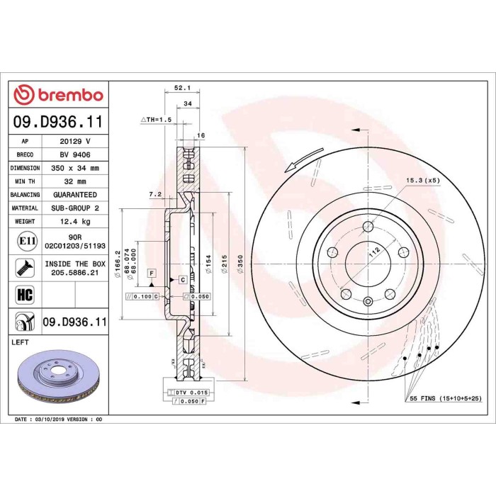 09D93611_2.JPG Coppia Dischi Freno 09.D936.11 BREMBO per PORSCHE