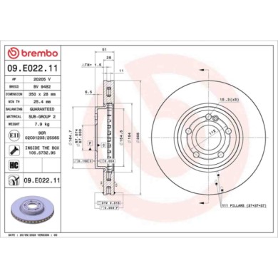 09E02211_2.JPG Coppia Dischi Freno 09.E022.11 BREMBO per MERCEDES-BENZ
