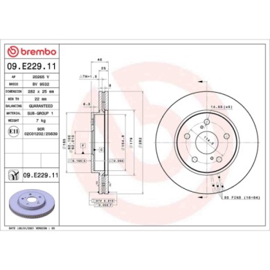 09E22911_2.JPG Coppia Dischi Freno 09.E229.11 BREMBO per TOYOTA SUZUKI