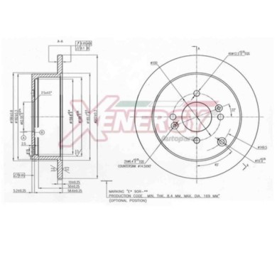 NEUTRO.jpg Coppia Dischi Freno X601505 AP XENERGY per HYUNDAI KIA
