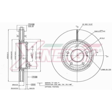 NEUTRO.jpg Coppia Dischi Freno X602609 AP XENERGY per HYUNDAI KIA