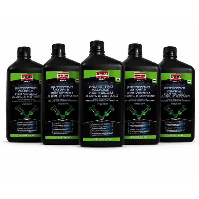 9916.jpg Arexons Additivo Protettivo Valvole Gpl/metano 1 Lt Lubrifica e Protegge 5 Pezzi