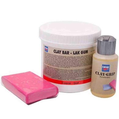 3041_2_1.jpg Cartec - Clay Bar Decontaminante Carrozzeria Coarse Rossa 200g In Kit Con Clay Grip Accelerator