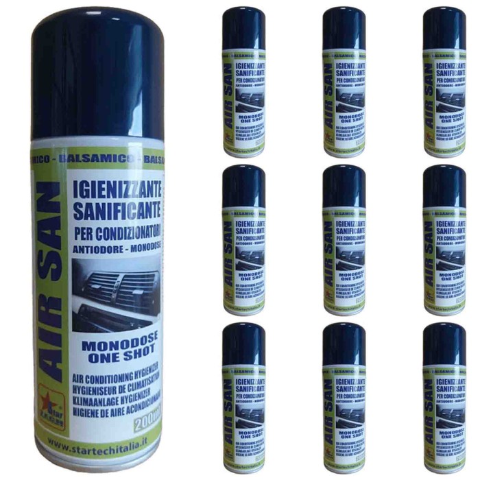 AIRSAN5.jpg Spray Igienizzante Sprai Igiene Sanificante Antiodore Startech Aria Sana 200ml Kit 10 Pezzi