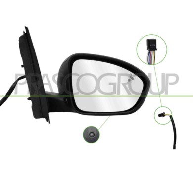 LIBRETTO_RICHIESTA_TARGA.JPG Retrovisore Destro Elettrico Con Primer Termico Con Sonda Con Blis Convesso 9 Pins DACIA SANDERO Da