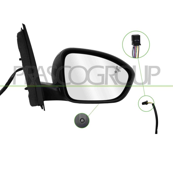 LIBRETTO_RICHIESTA_TARGA.JPG Retrovisore Destro Elettrico Con Primer Termico Con Sonda Con Blis Convesso 9 Pins DACIA SANDERO Da