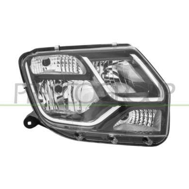DX_SCRITTA_LOGO.jpg Proiettore Destro H1+H7 Senza Cavi Di Regolazione Con Luce Diurna Compatibile Per DACIA DUSTER Dal 06/2013 A
