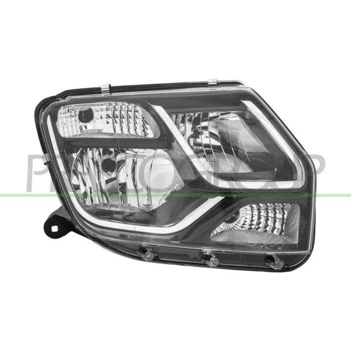 DX_SCRITTA_LOGO.jpg Proiettore Destro H1+H7 Senza Cavi Di Regolazione Con Luce Diurna Compatibile Per DACIA DUSTER Dal 06/2013 A
