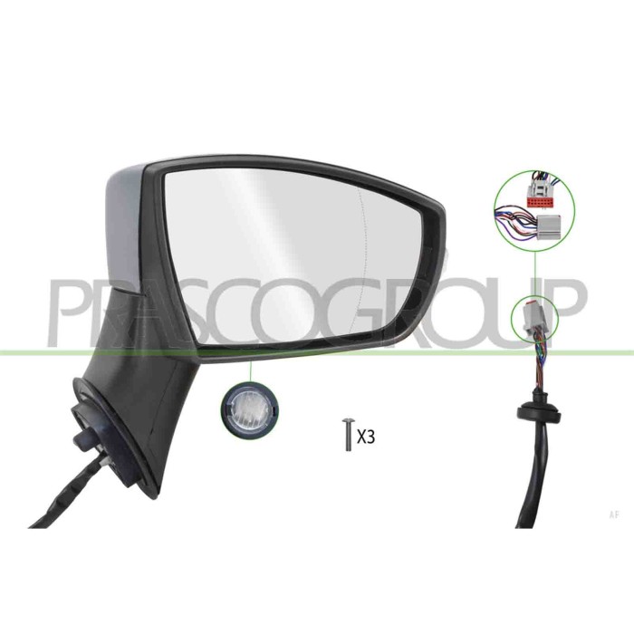 LIBRETTO_RICHIESTA_TARGA.JPG Retrovisore Destro Elettrico Primer Termico Chiudibile Fanale Luce Cortesia Asferico 10 Pins FORD E