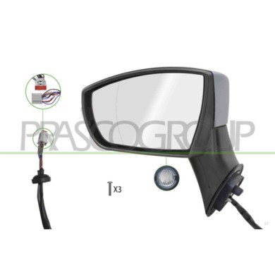 LIBRETTO_RICHIESTA_TARGA.JPG Retrovisore Sinistro Elettrico Primer Termico Chiudibile Fanale Luce Cortesia Asferico 10 Pins FORD