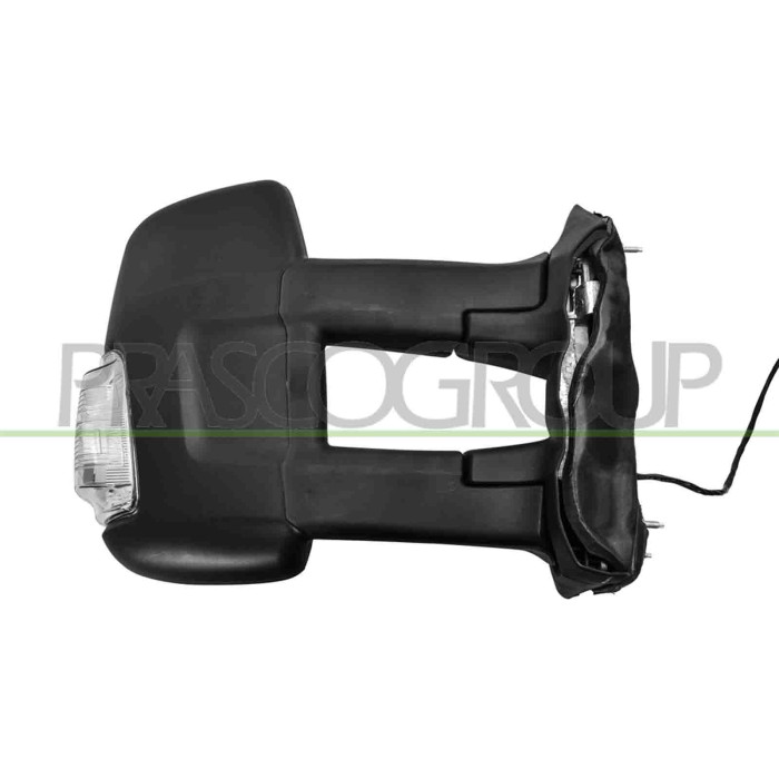 DX_SCRITTA_LOGO.jpg Retrovisore Destro Elettrico Nero Termico Fanale Bianco Braccio Medio Convesso 6 Pins FORD TRANSIT (TTG) Dal