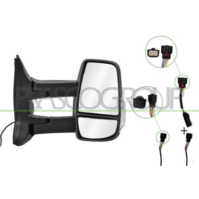 LIBRETTO_RICHIESTA_TARGA.JPG Retrovisore Destro Elettrico Nero Termico Fanale Bianco Braccio Medio Convesso 6 Pins FORD TRANSIT 