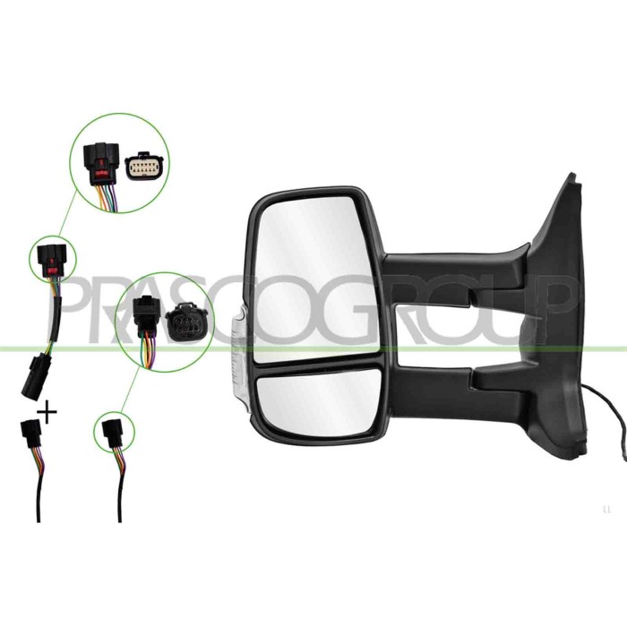 LIBRETTO_RICHIESTA_TARGA.JPG Retrovisore Sinistro Elettrico Nero Termico Fanale Bianco Braccio Medio Convesso 6 Pins FORD TRANSI