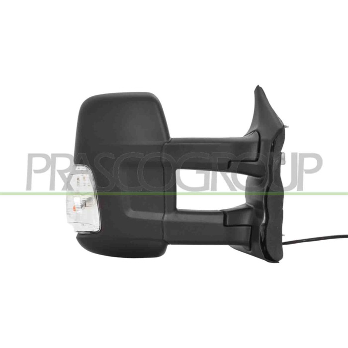 DX_SCRITTA_LOGO.jpg Retrovisore Destro Elettrico Nero Termico Con Fanale Lampadina 5W Braccio Lungo Convesso 6 Pins FORD TRANSIT