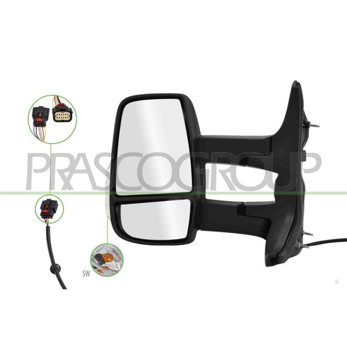 LIBRETTO_RICHIESTA_TARGA.JPG Retrovisore Sinistro Elettrico Nero Termico Fanale Lampadina 5W Braccio Lungo Convesso 6 Pins FORD 