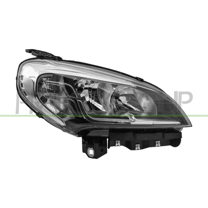 DX_SCRITTA_LOGO.jpg Proiettore Destro H7+H7 Elettrico Con Motore Con Luce Diurna Cromato Compatibile Per FIAT DOBLO' Dal 01/2015