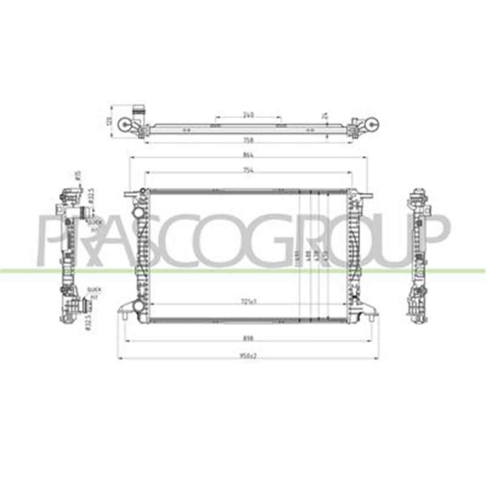 AD026R005_2.JPG Radiatore Per Audi A4 (b9) Dal 2015 Al 2019