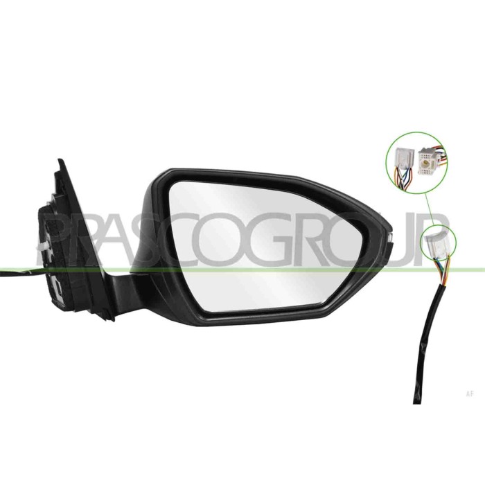 LIBRETTO_RICHIESTA_TARGA.JPG Retrovisore Destro Elettrico Primer Termico Chiudibile Fanale Profilo Nero Convesso 8 Pins HYUNDAI 