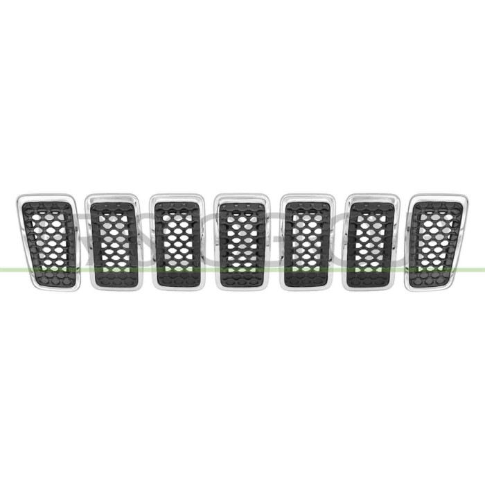 NEUTRO.jpg Kit Griglie Radiatore Nera Con Cornice Cromata (7 Pezzi) Compatibile Per JEEP CHEROKEE (KL) Dal 05/2018 in poi K6FM74
