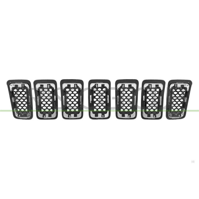 LIBRETTO_RICHIESTA_TARGA.JPG Kit Griglie Radiatore Nera Con Cornice Cromata (7 Pezzi) Compatibile Per JEEP CHEROKEE (KL) Dal 05/
