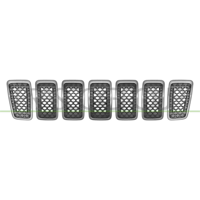 NEUTRO.jpg Kit Griglie Radiatore Grigio Chiaro Antracite (7 Pezzi) Mod. Night Eagle JEEP CHEROKEE (KL) Dal 05/2018 in poi K6AZ88