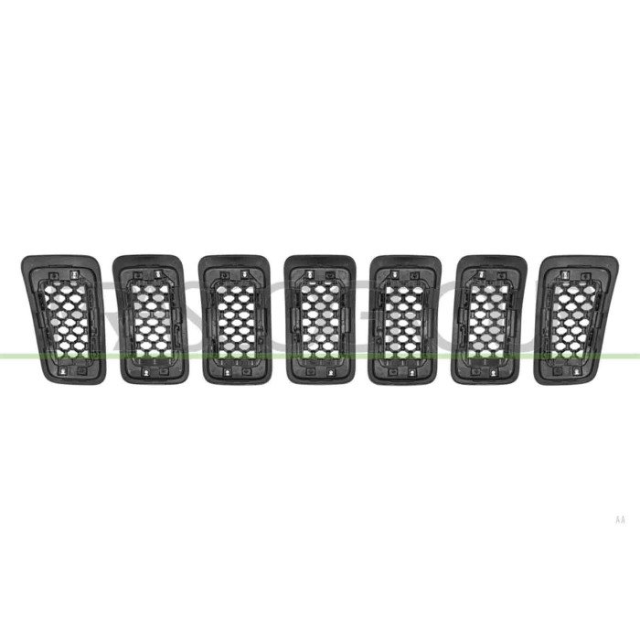 LIBRETTO_RICHIESTA_TARGA.JPG Kit Griglie Radiatore Grigio Chiaro Antracite (7 Pezzi) Mod. Night Eagle JEEP CHEROKEE (KL) Dal 05/