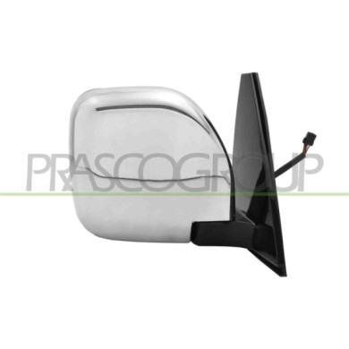 DX_SCRITTA_LOGO.jpg Retrovisore Destro Elettrico Nero Termico Chiudibile Convesso Con Calotta Cromata MITSUBISHI PAJERO Dal 01/2