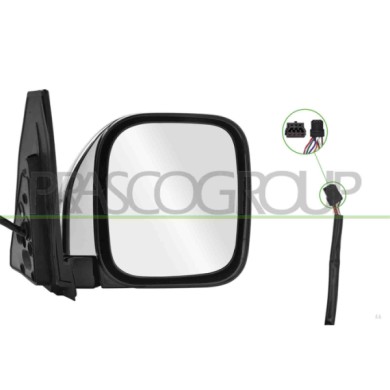 LIBRETTO_RICHIESTA_TARGA.JPG Retrovisore Destro Elettrico Nero Termico Chiudibile Convesso Con Calotta Cromata MITSUBISHI PAJERO