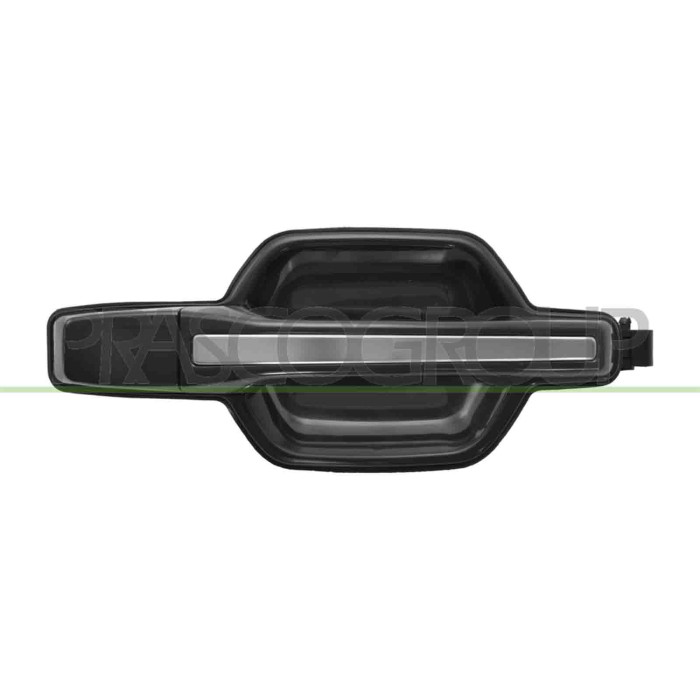 DX_SCRITTA_LOGO.jpg Maniglia Posteriore Destra Esterna Nera Con Inserto Cromato Compatibile Per MITSUBISHI PAJERO Dal 01/2001 Al
