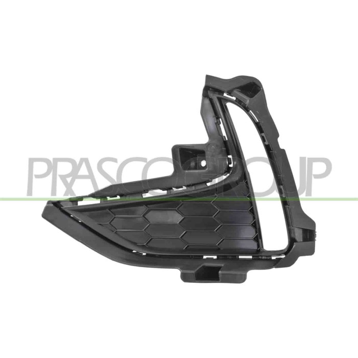 SX_SCRITTA_LOGO.jpg Griglia Sinistra Paraurti Anteriore Nera Goffrata Sede Fendi Traccia Pdc Kit Supporti Sensori MG HS Dal 08/2
