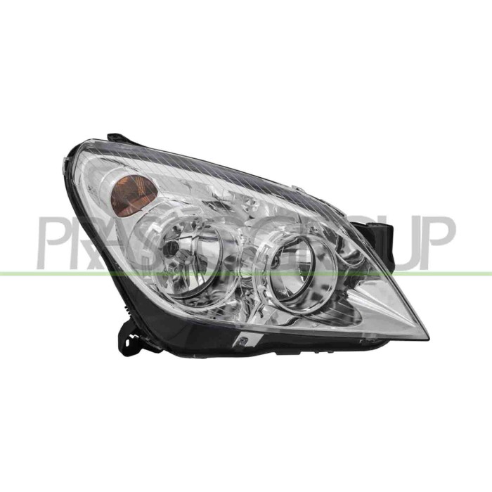 DX_SCRITTA_LOGO.jpg Proiettore Destro H1+H7 Elettrico Con Motore Cromato Compatibile Per OPEL/VAUXHALL ASTRA H (A04) Dal 01/2007