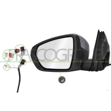 LIBRETTO_RICHIESTA_TARGA.JPG Retrovisore Sinistro Elettrico Primer Termico Chiudibile Fanale Luce Cortesia Convesso 10 Pins CITR