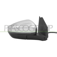 DX_SCRITTA_LOGO.jpg Retrovisore Destro Elettrico Cromato Termico Chiudibile Fanale Memoria Sonda Luce Cortesia Blis 18 Pins PEUG