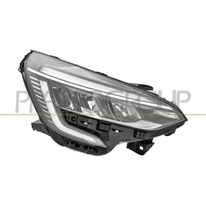 DX_SCRITTA_LOGO.jpg Proiettore Destro Elettrico Con Motore Con Modanatura Bianca Con Centralina Led RENAULT CLIO Dal 03/2019 Al 