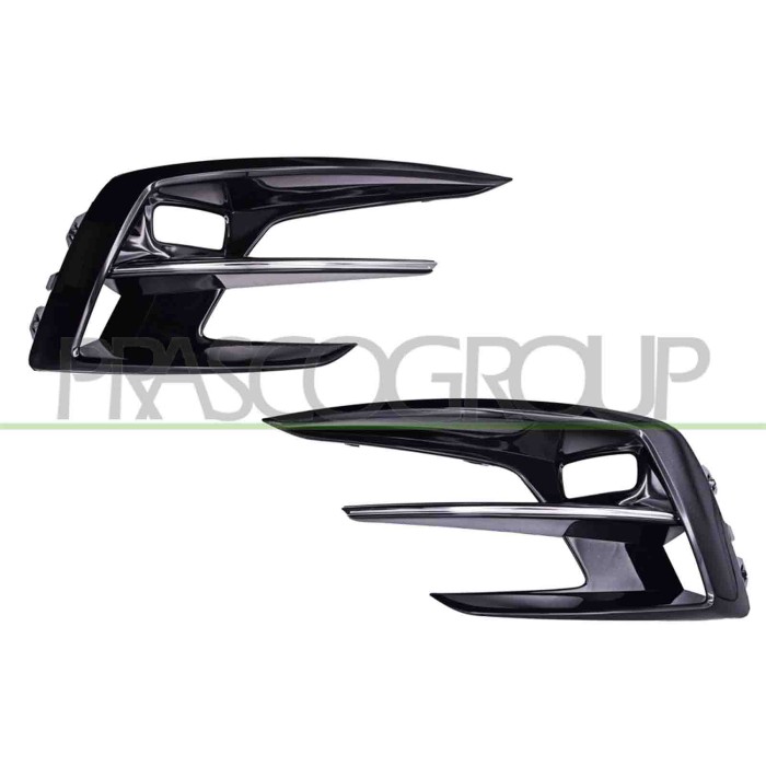 RN4332135_2.JPG Kit Griglie Paraurti Anteriore Nere Lucide Sede Fendi Modanatura Cromata (Destra+Sinistra) RENAULT MEGANE Dal 02