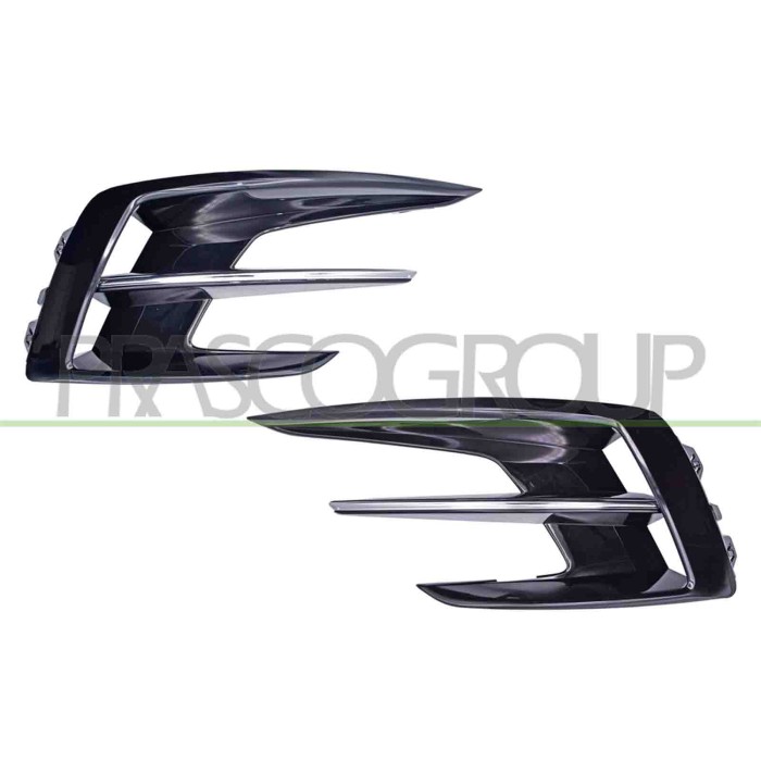 RN4332145_2.JPG Kit Griglie Paraurti Anteriore Nere Lucide Senza Sede Fendi Modanatura Cromata RENAULT MEGANE Dal 02/2020 Al 05/