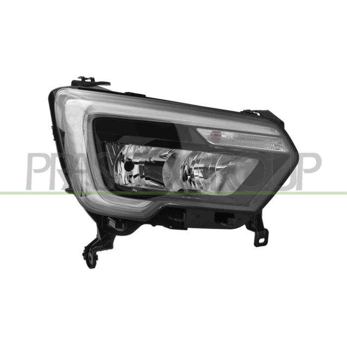 DX_SCRITTA_LOGO.jpg Proiettore Destro H7+H1 Elettrico Con Motore Con Luce Diurna Led RENAULT MASTER Dal 10/2019 Al 02/2024 26010