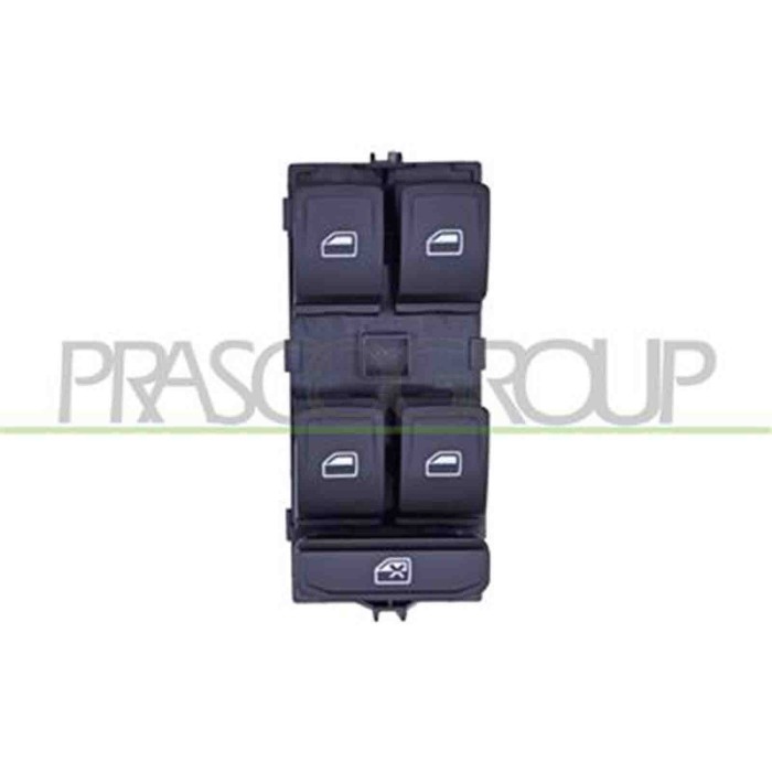 SK030WS04_1.JPG Pulsantiera Alzacristallo Porta Anteriore Sinistra Nera 4 Interruttori 8 Pins SKODA OCTAVIA Dal 05/2013 Al 12/20