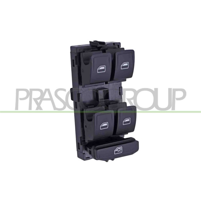 SK030WS04_2.JPG Pulsantiera Alzacristallo Porta Anteriore Sinistra Nera 4 Interruttori 8 Pins SKODA OCTAVIA Dal 05/2013 Al 12/20