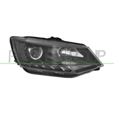 DX_SCRITTA_LOGO.jpg Proiettore Destro H7+H7 Elettrico Con Motore Con Luce Diurna Nero Led SKODA FABIA (NJ) Dal 08/2014 Al 06/201